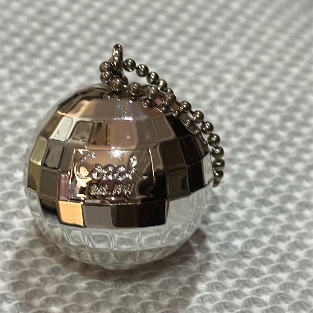 RARE Authentic Coach Disco Ball Bag Charm w/Metallic Patent Leather Hangtag - Picture 12 of 16